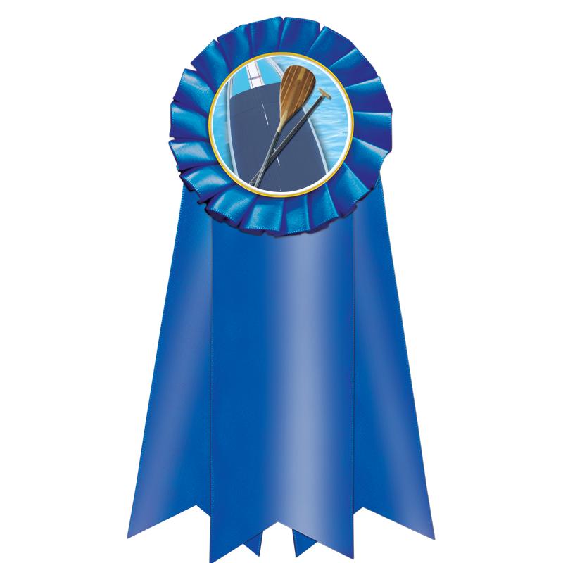 7" JUMBO BLUE MYLAR ROSETTE