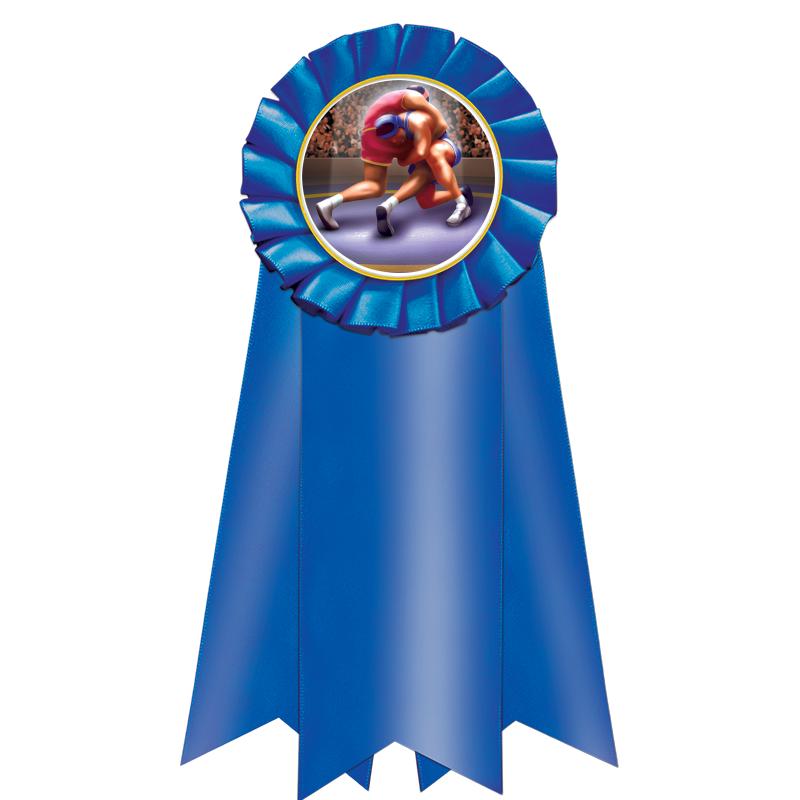 7" JUMBO BLUE MYLAR ROSETTE