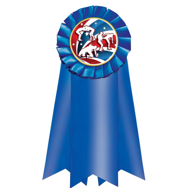 7" JUMBO BLUE MYLAR ROSETTE