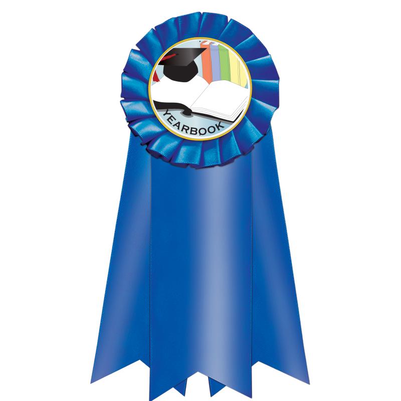 7" JUMBO BLUE MYLAR ROSETTE