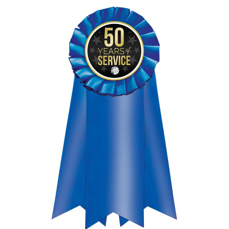 7" JUMBO BLUE MYLAR ROSETTE