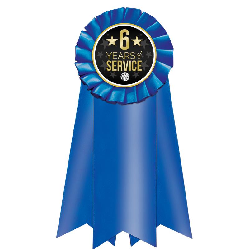 7" JUMBO BLUE MYLAR ROSETTE