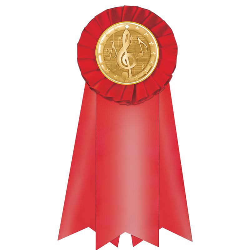 7" JUMBO RED MYLAR ROSETTE
