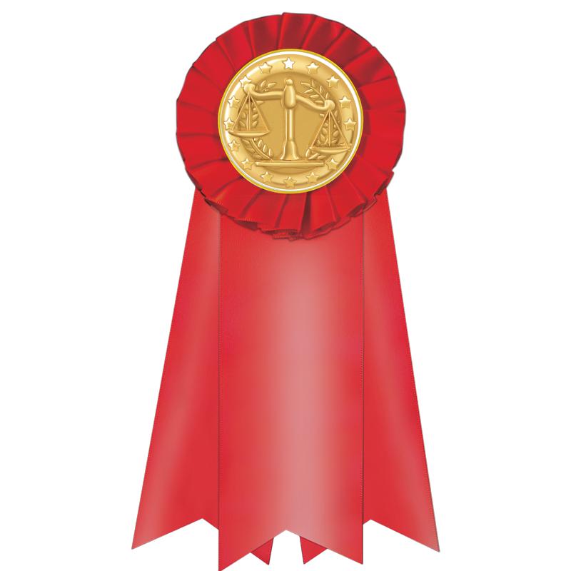 7" JUMBO RED MYLAR ROSETTE