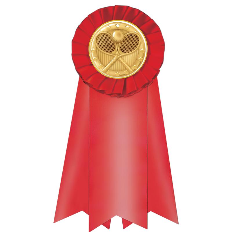 7" JUMBO RED MYLAR ROSETTE