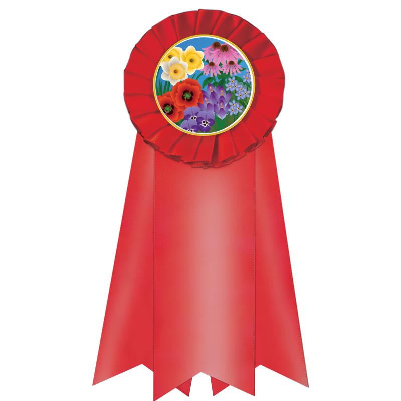 7" JUMBO RED MYLAR ROSETTE
