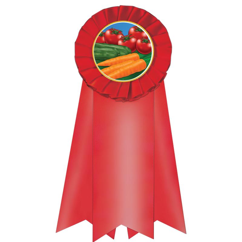 7" JUMBO RED MYLAR ROSETTE