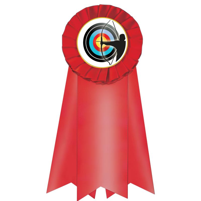 7" JUMBO RED MYLAR ROSETTE