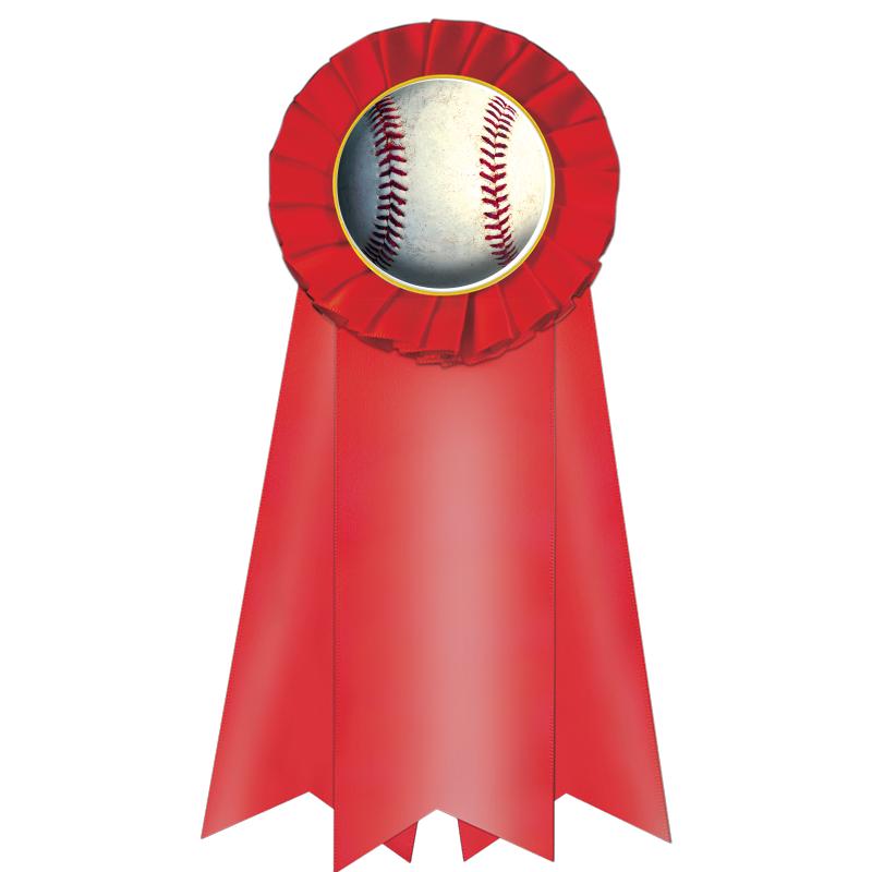 7" JUMBO RED MYLAR ROSETTE