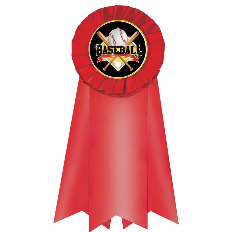 7" JUMBO RED MYLAR ROSETTE