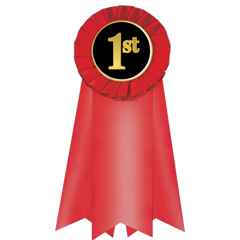 7" JUMBO RED MYLAR ROSETTE