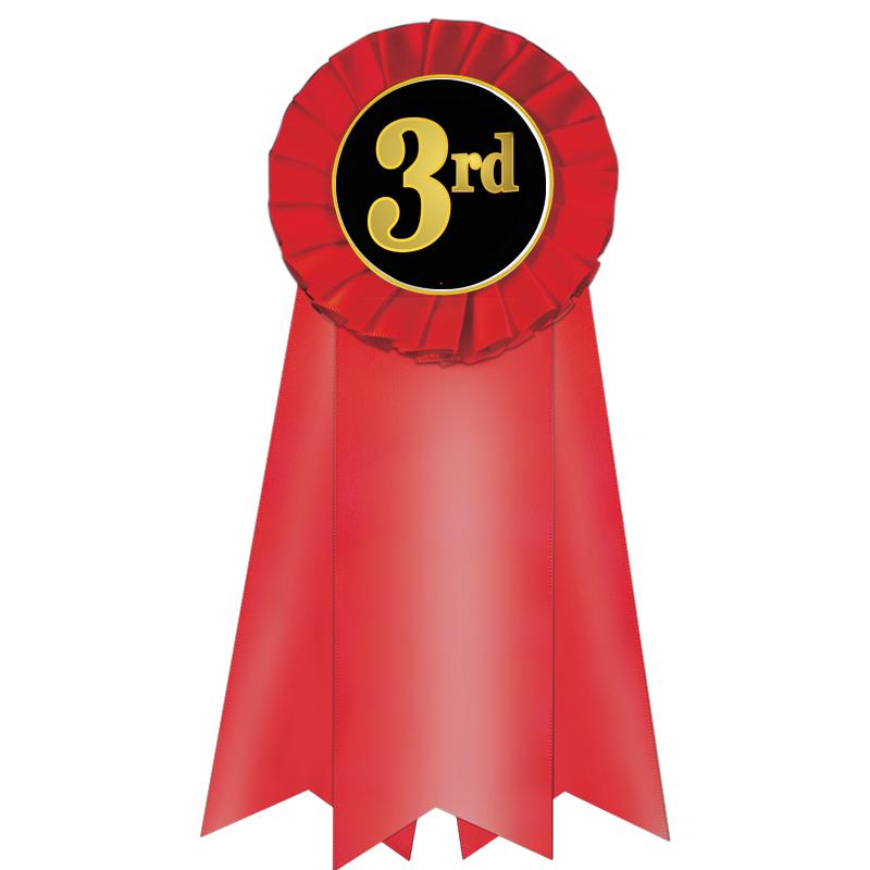 7" JUMBO RED MYLAR ROSETTE