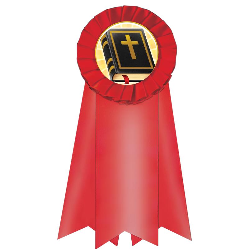 7" JUMBO RED MYLAR ROSETTE