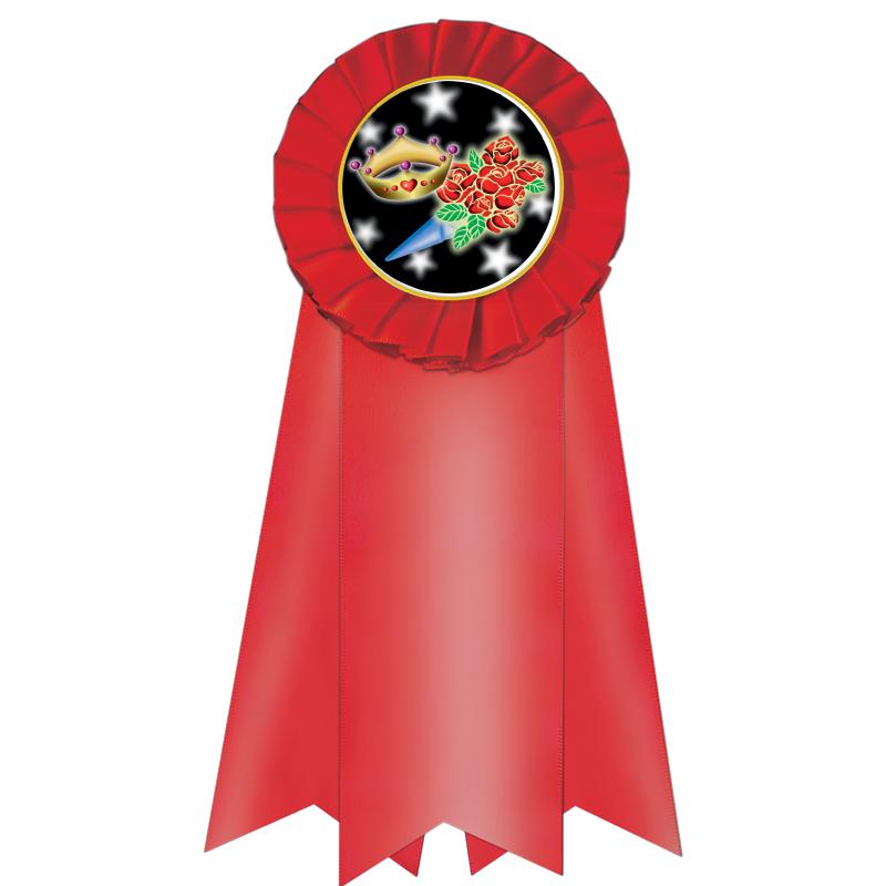 7" JUMBO RED MYLAR ROSETTE