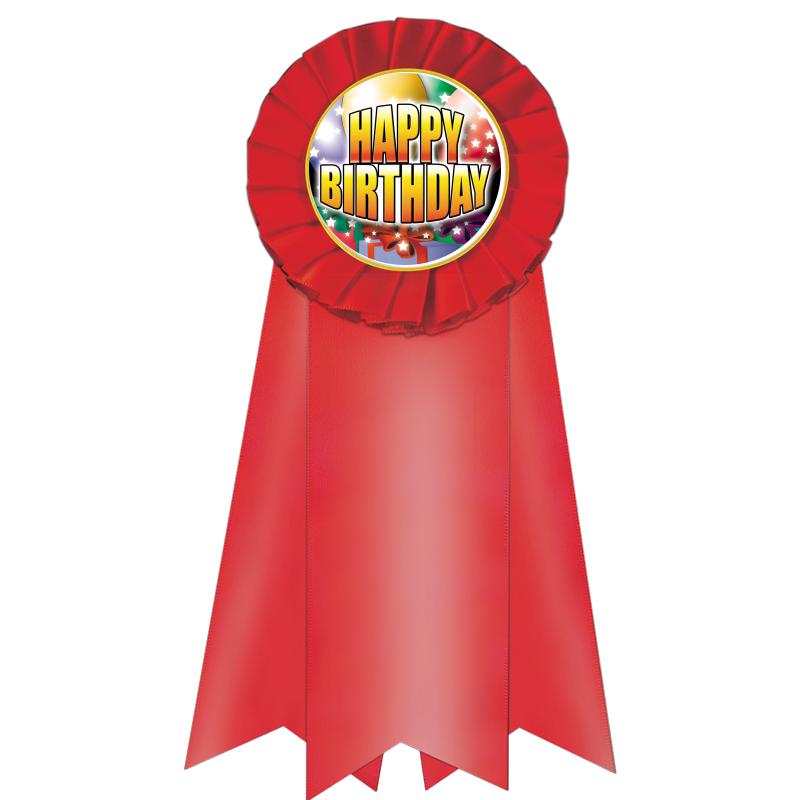 7" JUMBO RED MYLAR ROSETTE