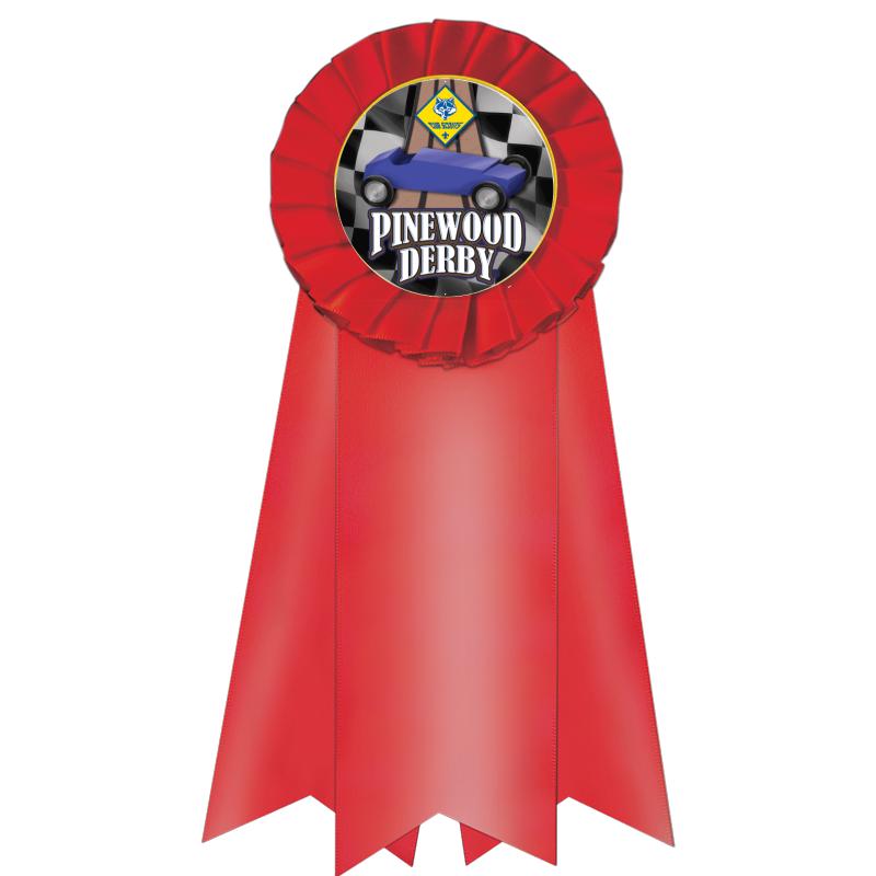 7" JUMBO RED MYLAR ROSETTE