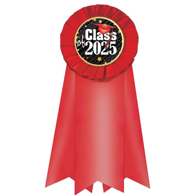 7" JUMBO RED MYLAR ROSETTE