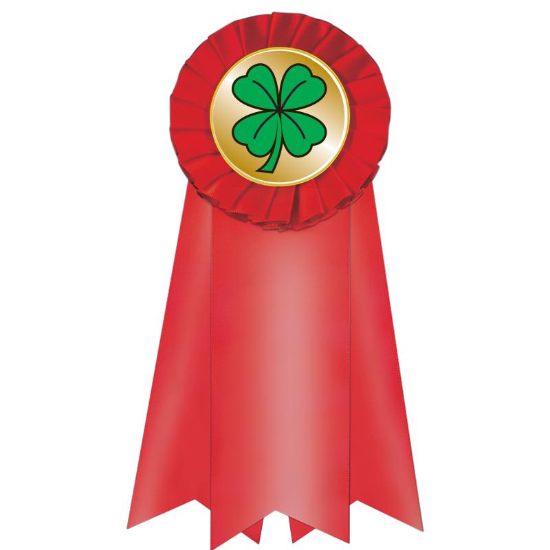 7" JUMBO RED MYLAR ROSETTE