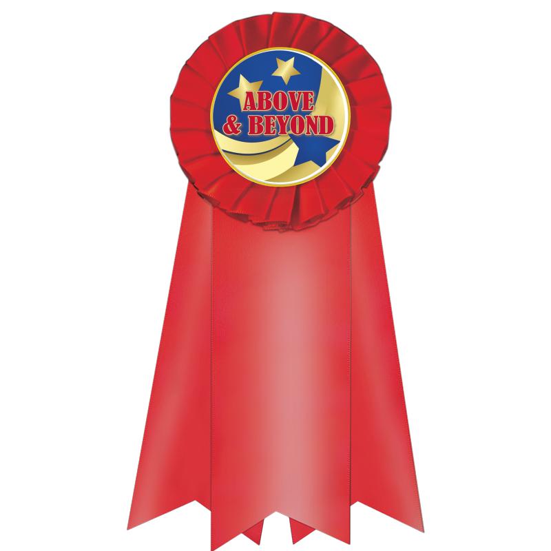 7" JUMBO RED MYLAR ROSETTE