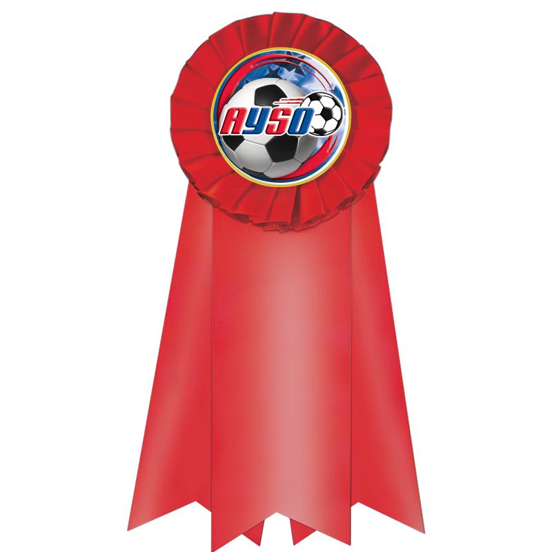 7" JUMBO RED MYLAR ROSETTE