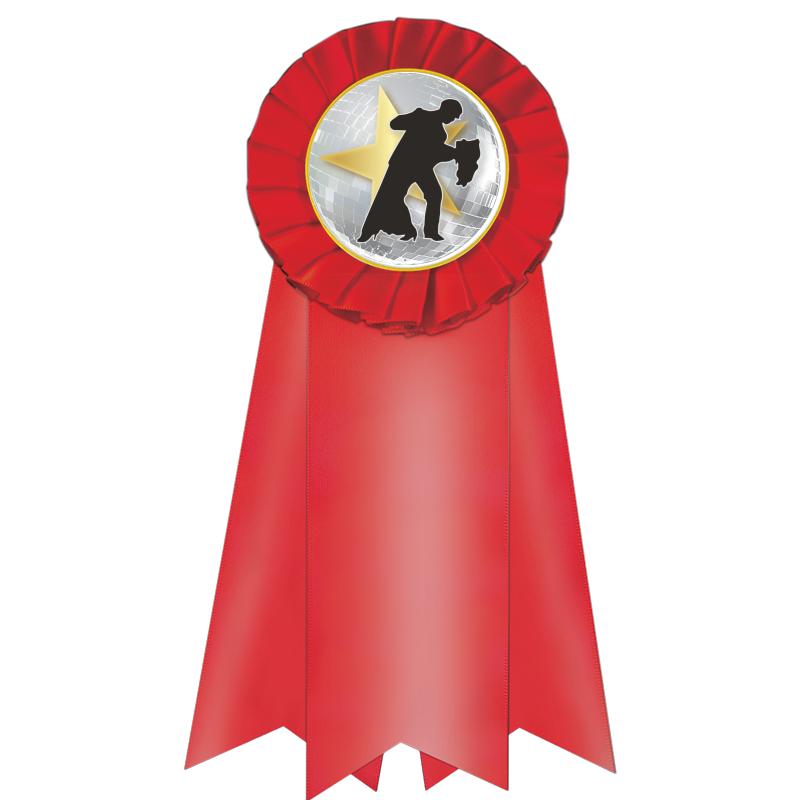 7" JUMBO RED MYLAR ROSETTE