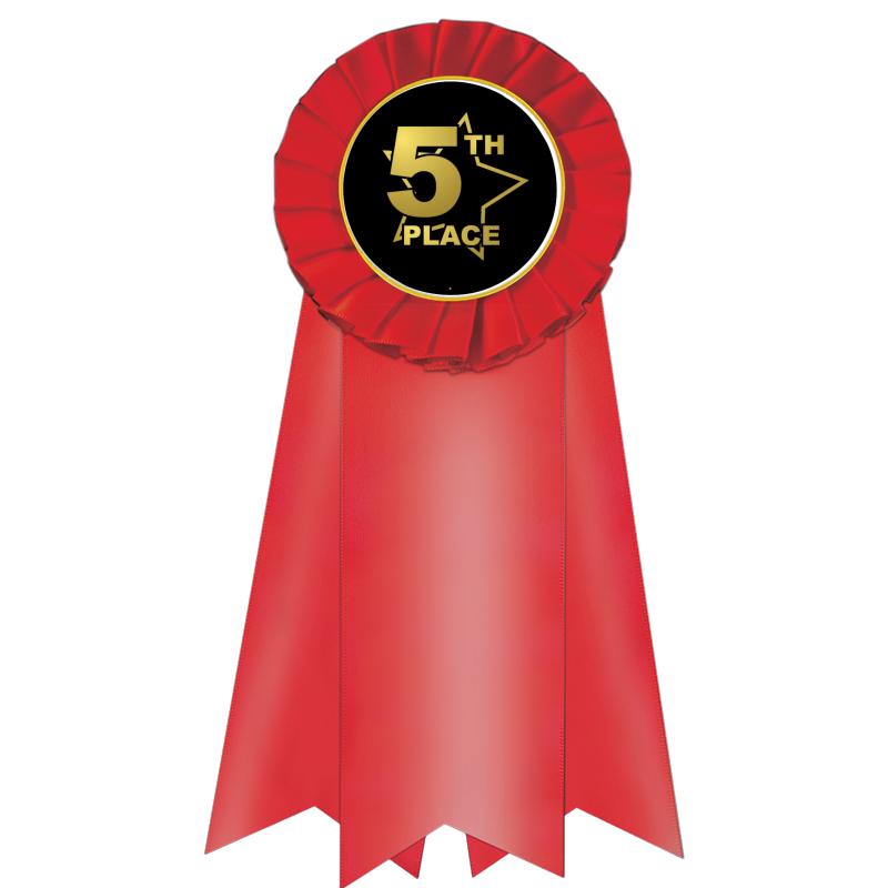 7" JUMBO RED MYLAR ROSETTE