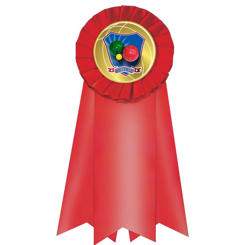 7" JUMBO RED MYLAR ROSETTE