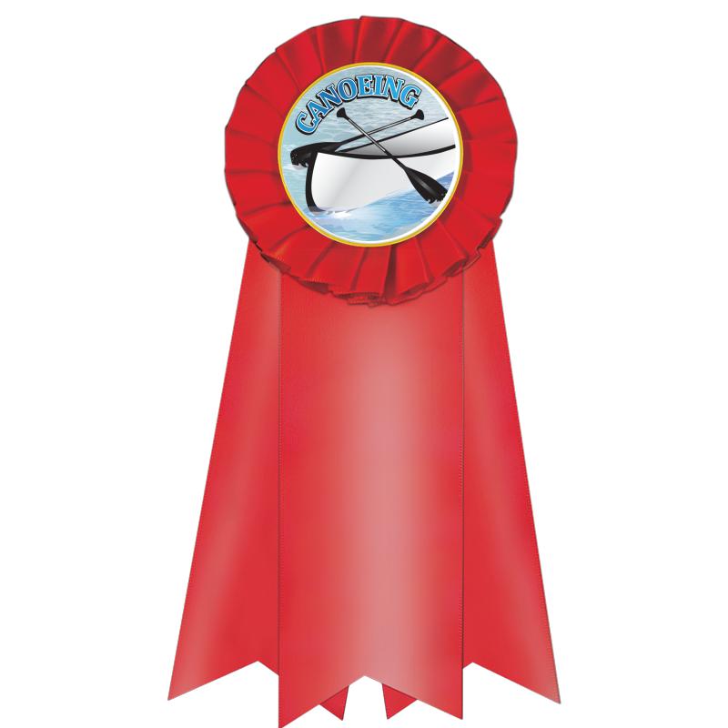 7" JUMBO RED MYLAR ROSETTE