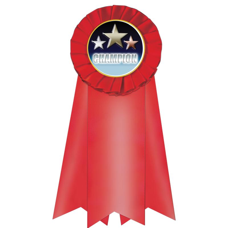 7" JUMBO RED MYLAR ROSETTE