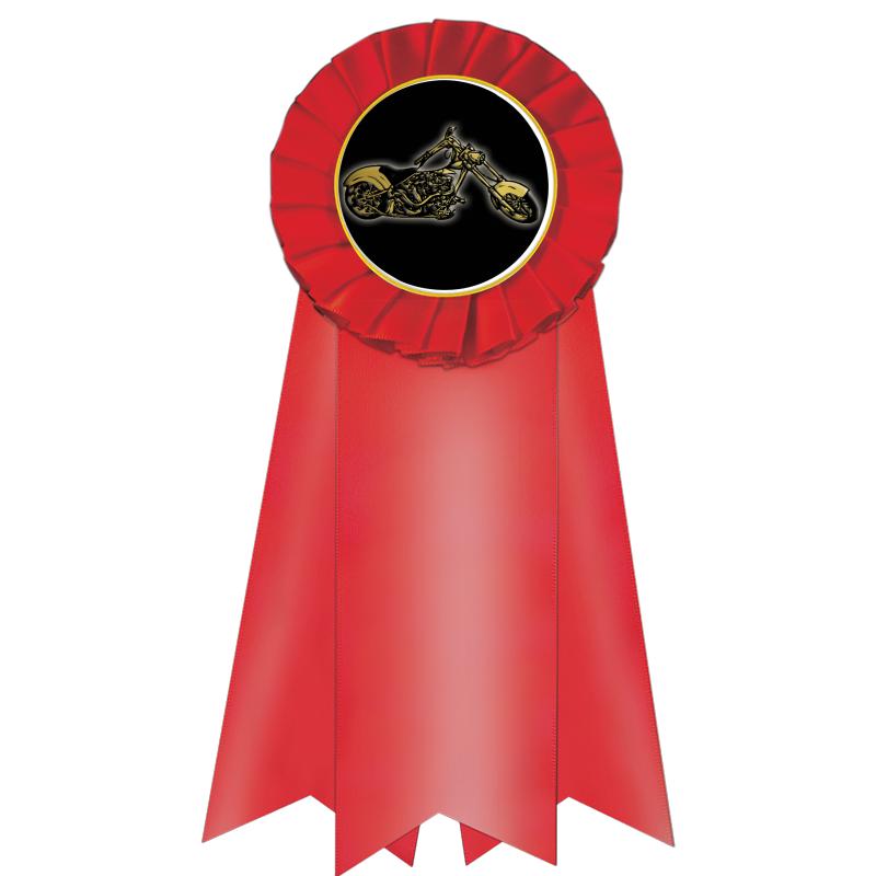 7" JUMBO RED MYLAR ROSETTE