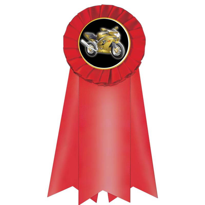 7" JUMBO RED MYLAR ROSETTE