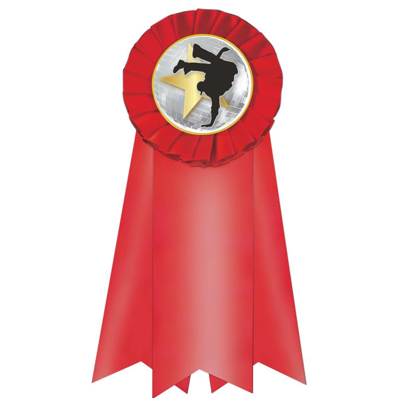 7" JUMBO RED MYLAR ROSETTE