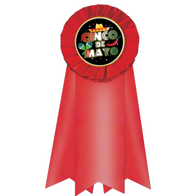 7" JUMBO RED MYLAR ROSETTE