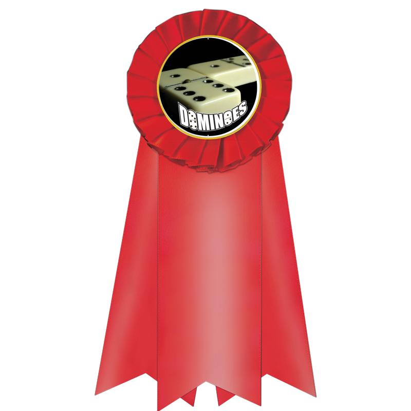 7" JUMBO RED MYLAR ROSETTE