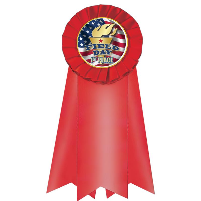 7" JUMBO RED MYLAR ROSETTE