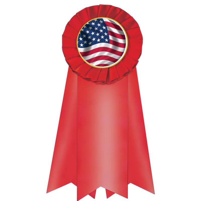 7" JUMBO RED MYLAR ROSETTE