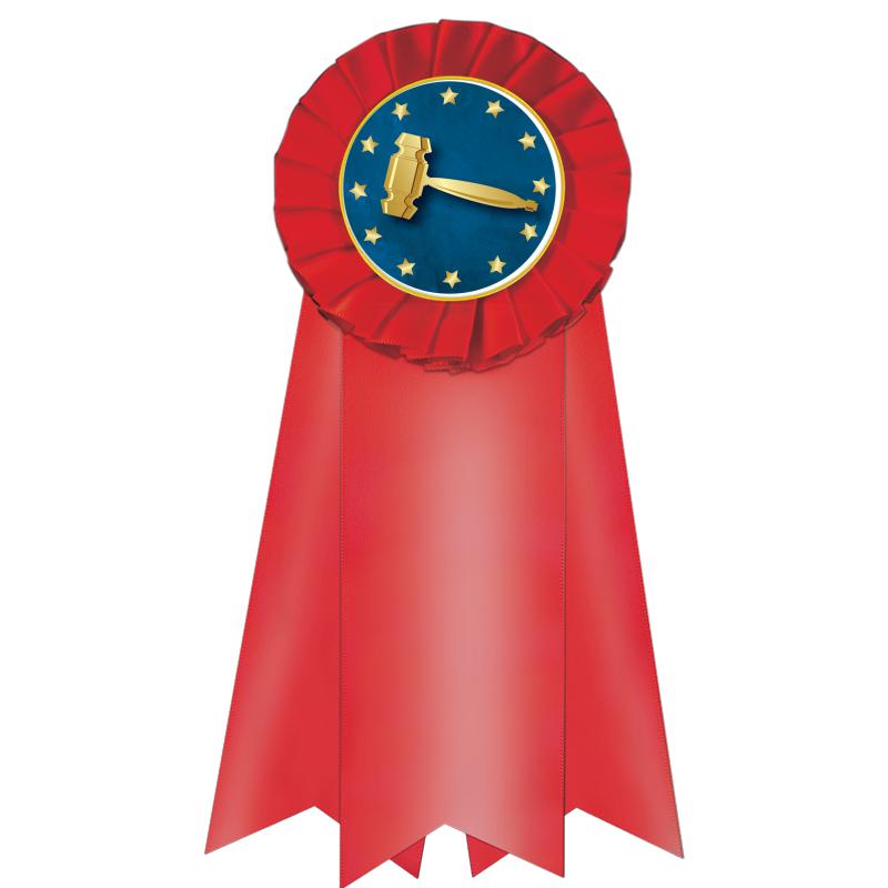 7" JUMBO RED MYLAR ROSETTE