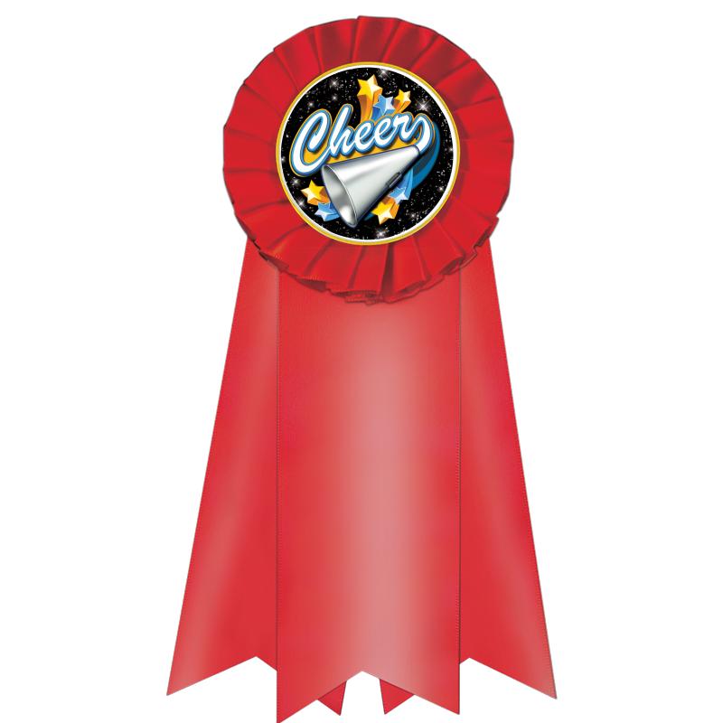 7" JUMBO RED MYLAR ROSETTE