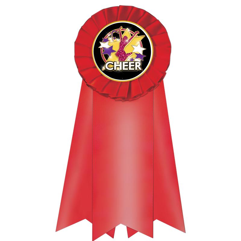 7" JUMBO RED MYLAR ROSETTE