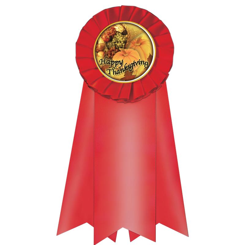 7" JUMBO RED MYLAR ROSETTE