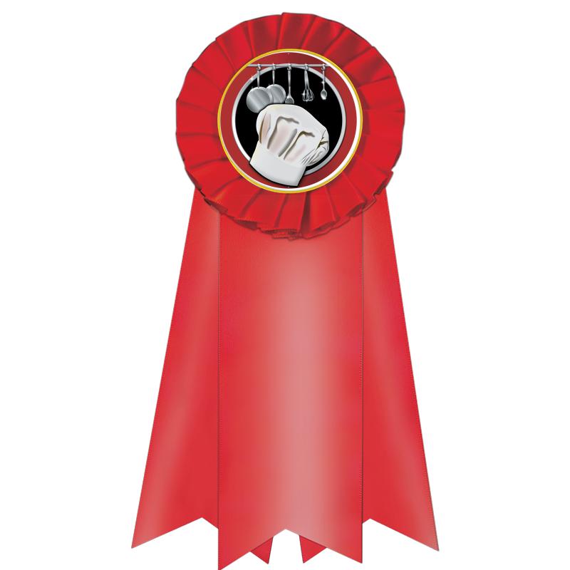 7" JUMBO RED MYLAR ROSETTE