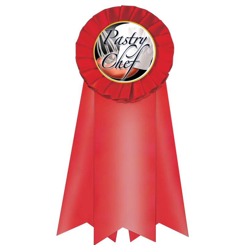 7" JUMBO RED MYLAR ROSETTE