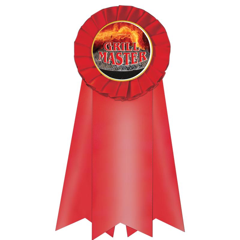 7" JUMBO RED MYLAR ROSETTE