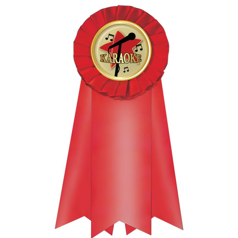 7" JUMBO RED MYLAR ROSETTE