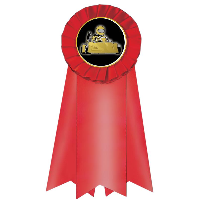 7" JUMBO RED MYLAR ROSETTE
