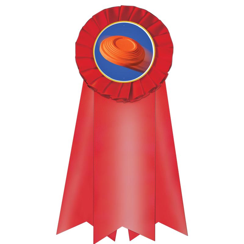 7" JUMBO RED MYLAR ROSETTE