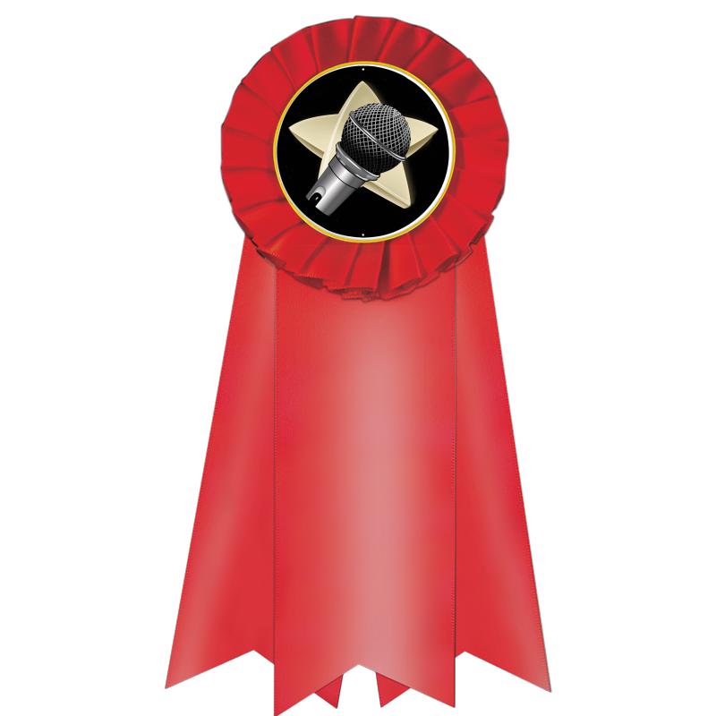 7" JUMBO RED MYLAR ROSETTE