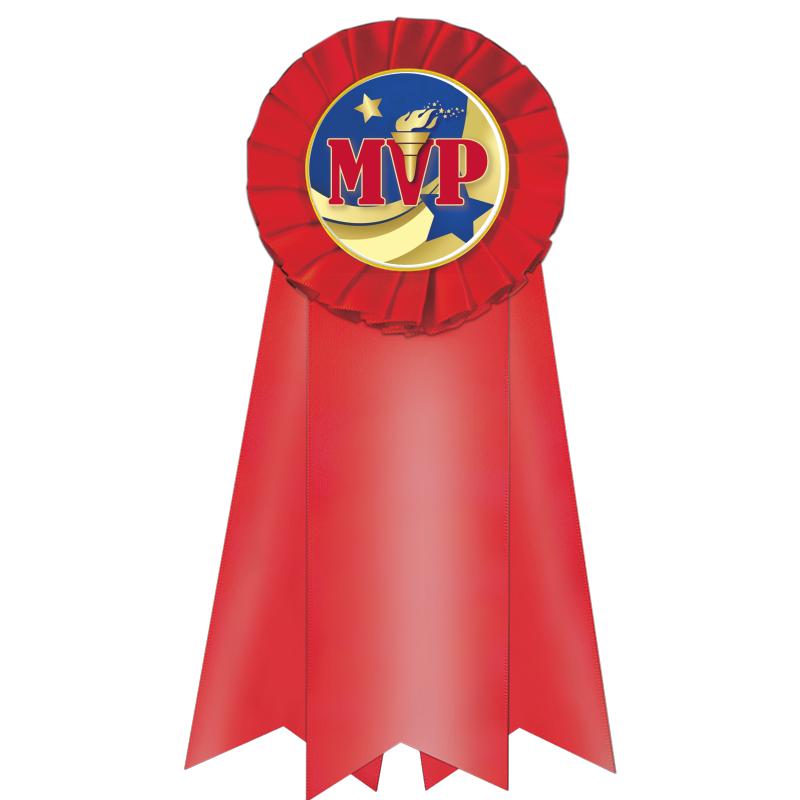 7" JUMBO RED MYLAR ROSETTE