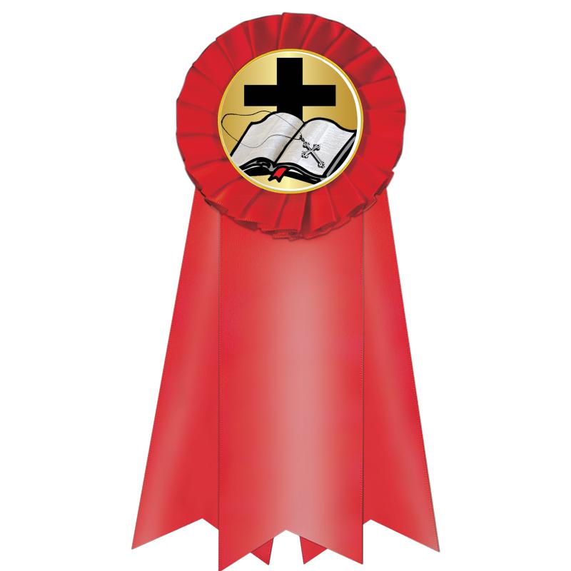 7" JUMBO RED MYLAR ROSETTE