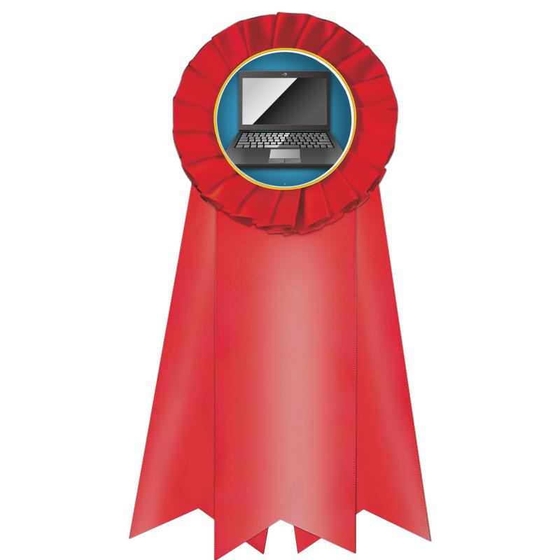 7" JUMBO RED MYLAR ROSETTE